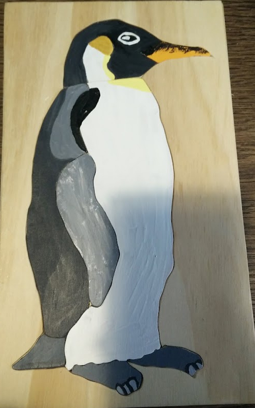 selbst hergestelltes Pinguinpuzzle